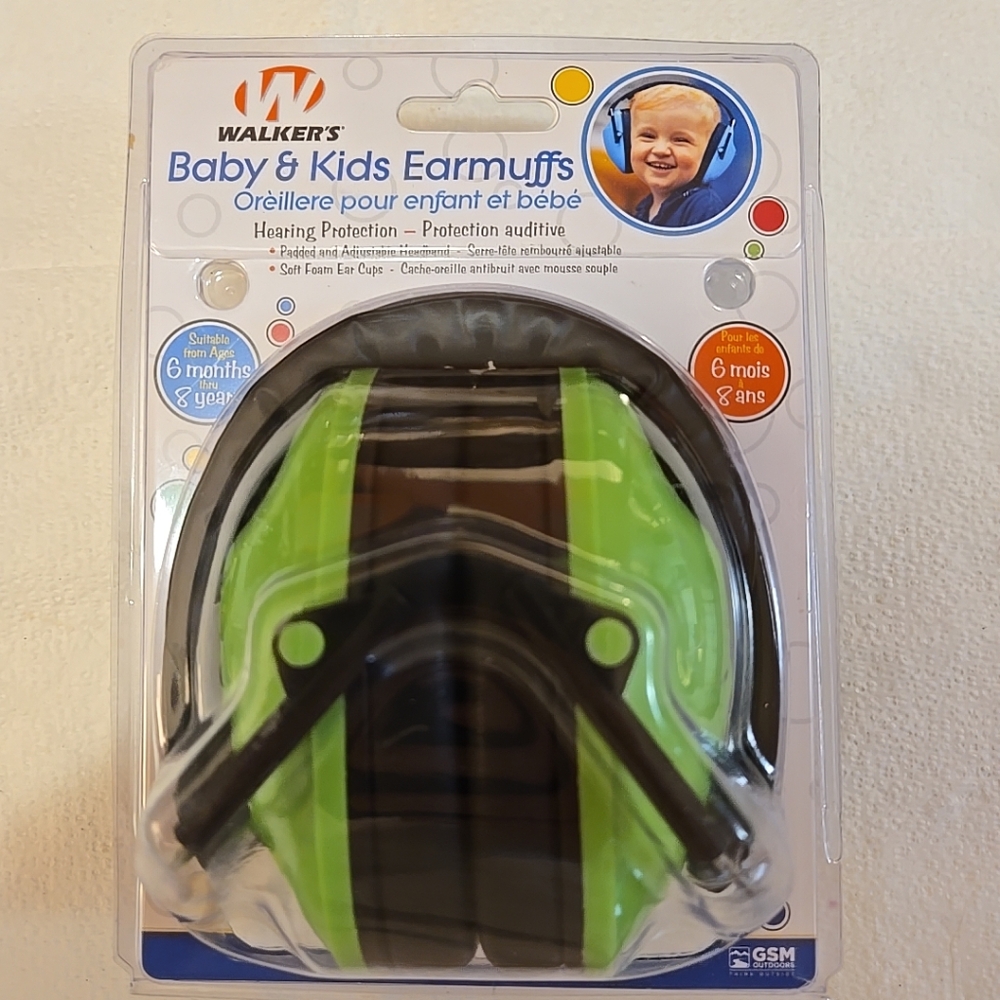 New Walker's Baby & Kids Earmuffs - Green and Black